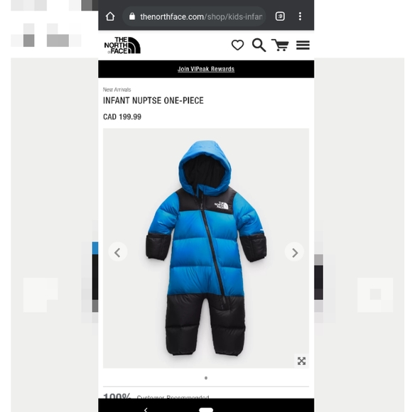 North Face Infant Toddler Nuptse 18-24m Snowsuit - Picture 11 of 13